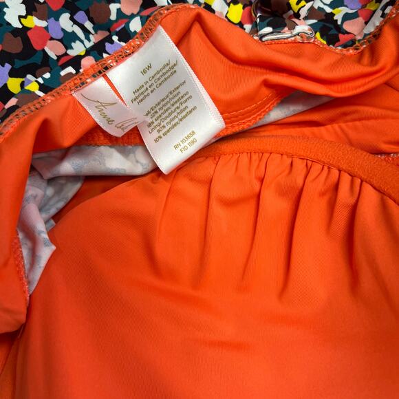 Anne Cole Plus Size Tankini Top Size 16W Twist Front Mosaic Dot Slimming New - Picture 6 of 6